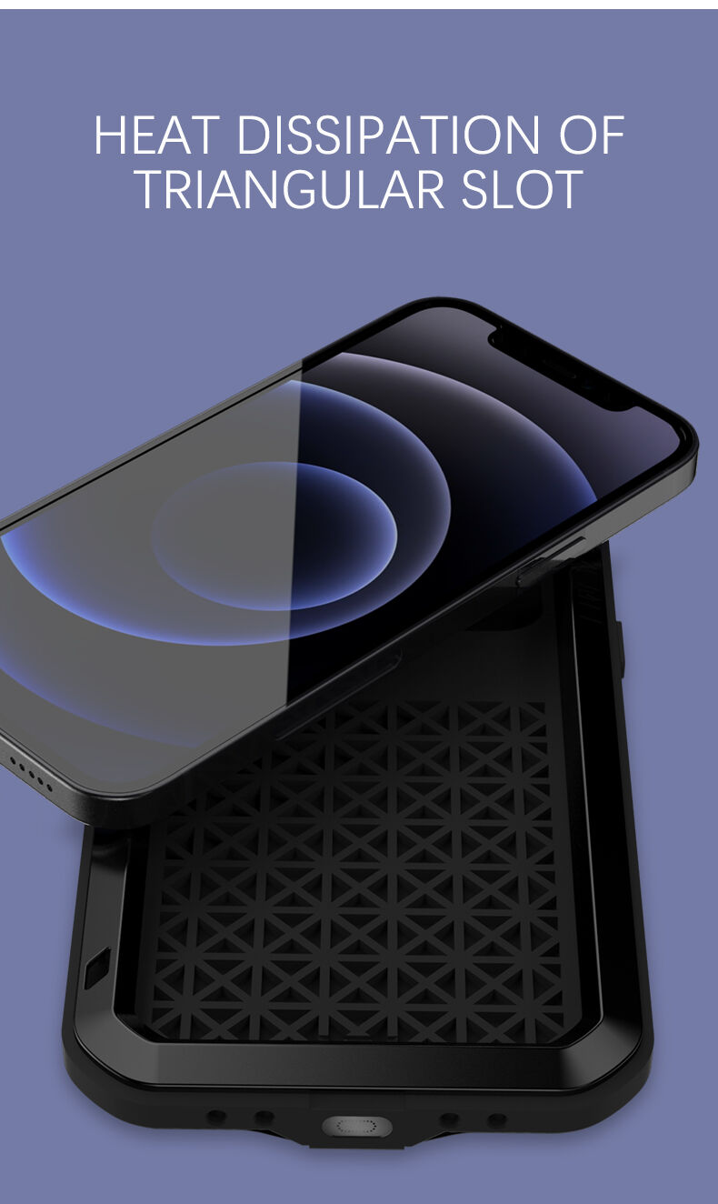 Love Mei super odolné pouzdro proti nárazu / vodě / prachu pro iPhone 12 mini - černé