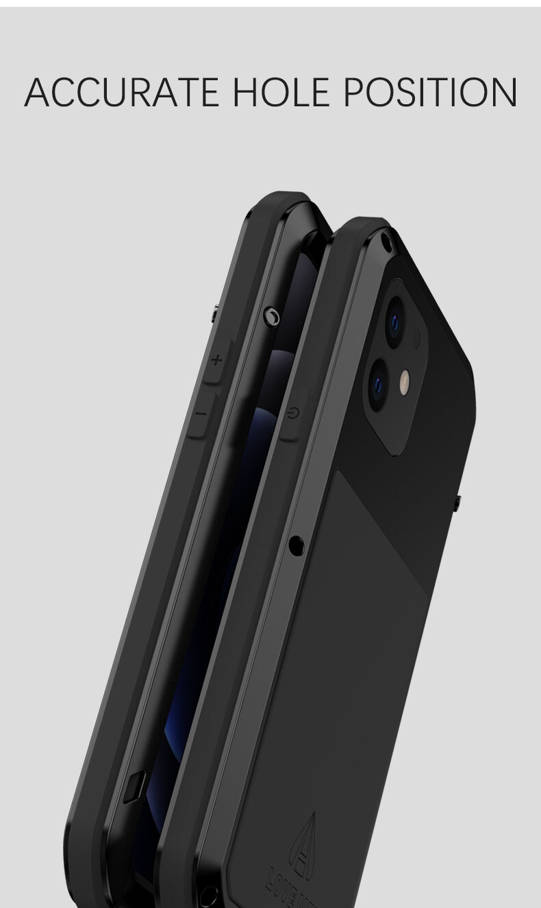Love Mei super odolné pouzdro proti nárazu / vodě / prachu pro iPhone 12 mini - černé