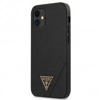 Guess Saffiano V Stitch kryt pro iPhone 12 mini - černý