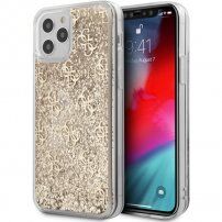 Guess 4G Liquid Glitter kryt pro iPhone 12 Pro Max - zlatý