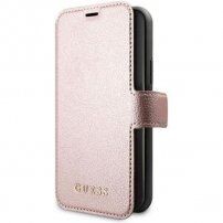 Guess Iridescent Book flipové pouzdro pro iPhone 12 mini - růžové