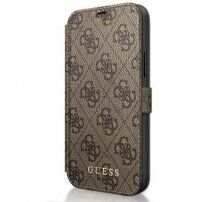 Guess 4G Book flipové pouzdro pro iPhone 12 mini - hnědé