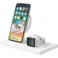 Belkin Boost Charge 2v1 bezdrátová nabíjecí stanice 7.5W pro iPhone / Apple Watch - bílá