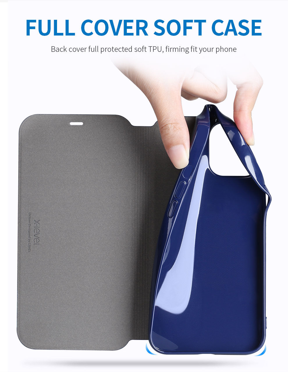 X-Level kožené flipové pouzdro se stojánkem pro iPhone 12 mini - zelené