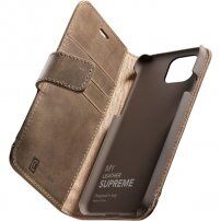 Cellularline Supreme kožené flipové pouzdro pro iPhone 12 / 12 Pro - hnědé