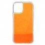 Přesýpací kryt svítící ve tmě pro iPhone 12 mini - oranžový
