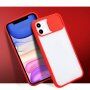 Poloprůhledný kryt s posuvnou krytkou čočky fotoaparátu pro iPhone 11 Pro - modrý