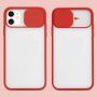 Poloprůhledný kryt s posuvnou krytkou čočky fotoaparátu pro iPhone 11 Pro - modrý