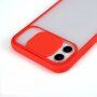 Poloprůhledný kryt s posuvnou krytkou čočky fotoaparátu pro iPhone 11 Pro - modrý