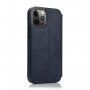 Peněženkové pouzdro z PU kůže s prostorem na karty pro iPhone 12 / 12 Pro - modré