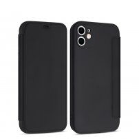 Flipové silikonové pouzdro s kapsou na kartu pro iPhone 11 - černé
