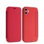 Flipové silikonové pouzdro s kapsou na kartu pro iPhone 11 - červené