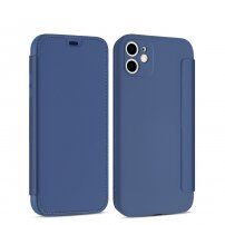 Flipové silikonové pouzdro s kapsou na kartu pro iPhone 11 Pro Max - modré