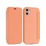 Flipové silikonové pouzdro s kapsou na kartu pro iPhone 11 Pro - oranžové
