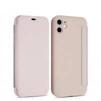Flipové silikonové pouzdro s kapsou na kartu pro iPhone 11 Pro - růžové