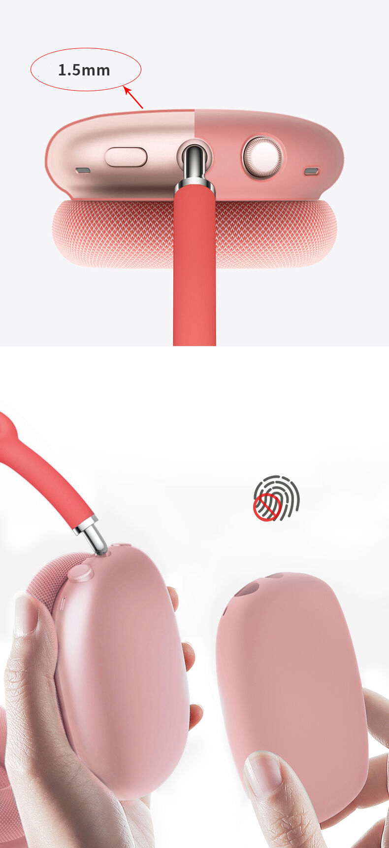 Silikonové kryty sluchátek pro AirPods Max 1 / 2 - bílé Silikonové kryty sluchátek pro AirPods Max 1 / 2 - bílé