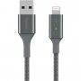 BELKIN Boost Charge LED opletený datový a nabíjecí kabel USB-A 2.0 / Lightning pro iPhone / iPad / iPod / AirPods - 1,2 m - stříbrný