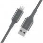BELKIN Boost Charge LED opletený datový a nabíjecí kabel USB-A 2.0 / Lightning pro iPhone / iPad / iPod / AirPods - 1,2 m - stříbrný