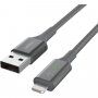 BELKIN Boost Charge LED opletený datový a nabíjecí kabel USB-A 2.0 / Lightning pro iPhone / iPad / iPod / AirPods - 1,2 m - stříbrný