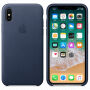 Originální kožené pouzdro pro Apple iPhone XS / iPhone X - půlnočně modré
