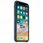 Originální kožené pouzdro pro Apple iPhone XS / iPhone X - půlnočně modré