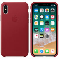 Originální kožené pouzdro pro Apple iPhone XS / iPhone X - červené
