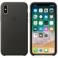 Originální Apple kožené pouzdro pro iPhone X / XS - uhlově šedé