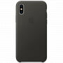 Originální Apple kožené pouzdro pro iPhone X / XS - uhlově šedé