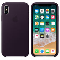Originální kožené pouzdro pro Apple iPhone XS / iPhone X - fialové