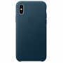 Originální kožené pouzdro pro Apple iPhone XS / iPhone X - vesmírně modré