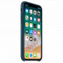 Originální kožené pouzdro pro Apple iPhone XS / iPhone X - vesmírně modré