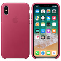 Originální kožené pouzdro pro Apple iPhone XS / iPhone X - fuchsiové