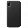 Originální kožené pouzdro Folio pro Apple iPhone XS / iPhone X - černé