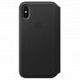 Originální kožené pouzdro Folio pro Apple iPhone XS / iPhone X - černé