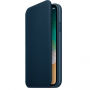 Originální kožené pouzdro Folio pro Apple iPhone XS / iPhone X - vesmírně modré
