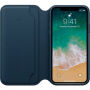 Originální kožené pouzdro Folio pro Apple iPhone XS / iPhone X - vesmírně modré