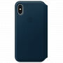 Originální kožené pouzdro Folio pro Apple iPhone XS / iPhone X - vesmírně modré