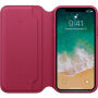 Originální kožené pouzdro Folio pro Apple iPhone XS / iPhone X - malinové