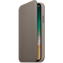 Originální kožené pouzdro Folio pro Apple iPhone XS / iPhone X - kouřové