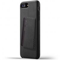 Mujjo luxusní kožený kryt s prostorem pro karty pro Apple iPhone 8 Plus / 7 Plus - černý