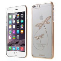 X-FITTED kryt na Apple iPhone 6 Plus / 6S Plus - zlatý s vážkami a kamínky Swarovski