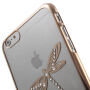 X-FITTED kryt na Apple iPhone 6 Plus / 6S Plus - zlatý s vážkami a kamínky Swarovski