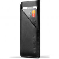 Mujjo precizní kožené pouzdro s prostorem pro karty pro iPhone XS / iPhone X - černé