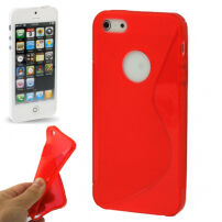 Ochranný plastový kryt "S line" pro iPhone 5 / 5S / SE (2016) - červený