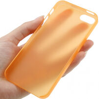 Ultra tenký (0,3 mm) poloprůhledný matný kryt pro iPhone 5 / 5S / SE (2016) - oranžový