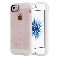 Poloprůhledný ochranný kryt na iPhone 5 / 5S / SE (2016) s tkanou texturou - bílý