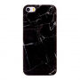Ochranný plastový kryt pro iPhone 5 / 5S / SE (2016) - černý mramor