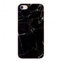 Ochranný plastový kryt pro iPhone 5 / 5S / SE (2016) - černý mramor