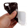Ochranný plastový kryt pro iPhone 5 / 5S / SE (2016) - černý mramor