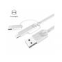 MCDODO USB kabel s lightning / micro USB / USB-C konektory pro Apple iPhone - 1m - bílý